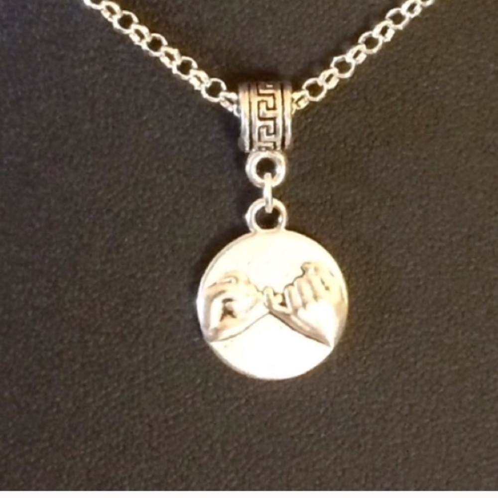 Pinkie swear silver necklace